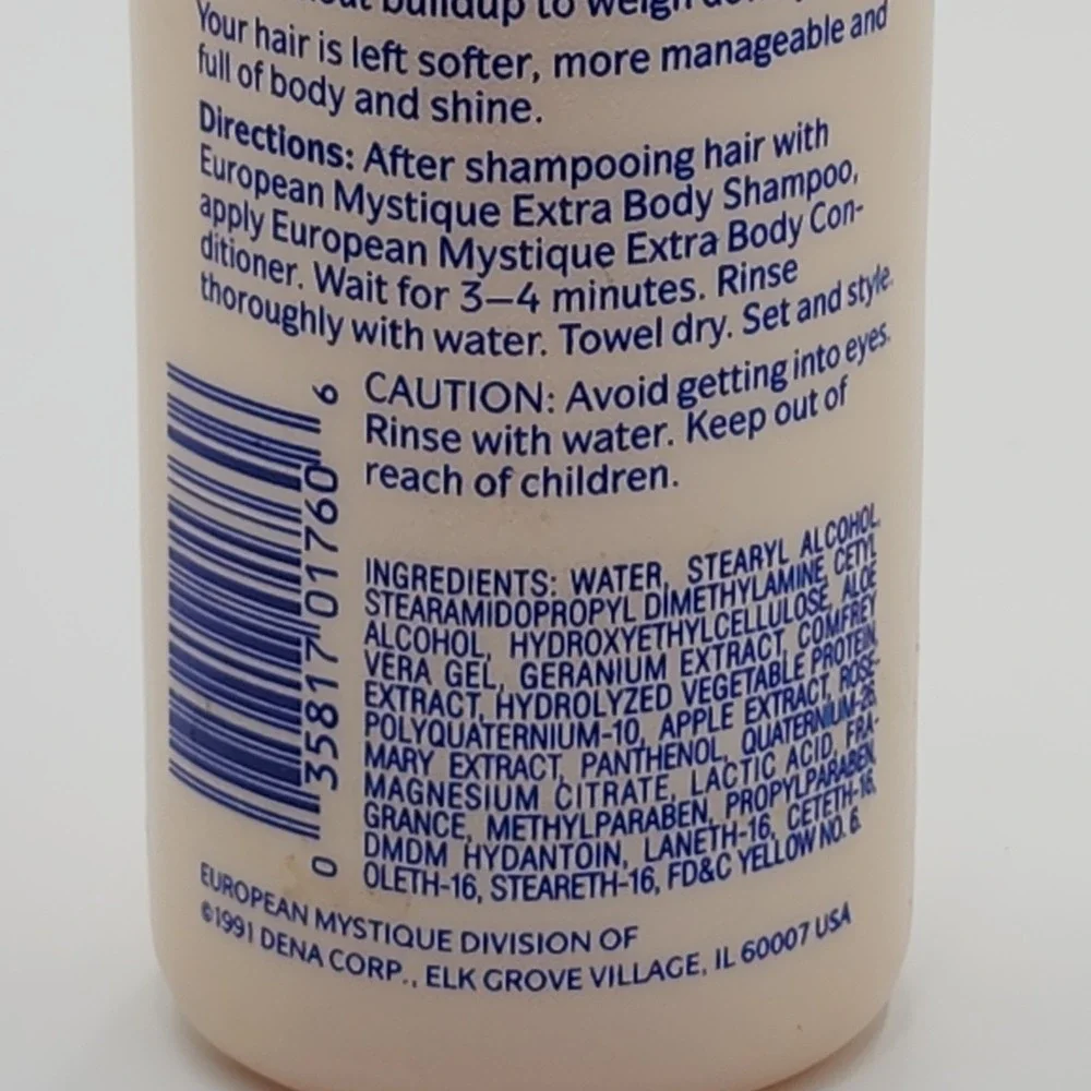 Vintage 1991 European Mystique Texturizing Conditioner 12 Oz‎ New Discontinued